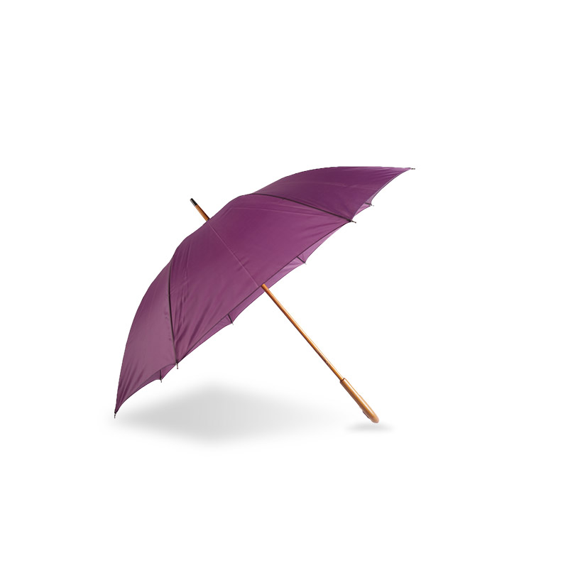 Parapluie Droit Manche Bois Pongé Violet-0E6B0064 Parapluie Droit Manche Bois Pongé Violet-0E6B0064