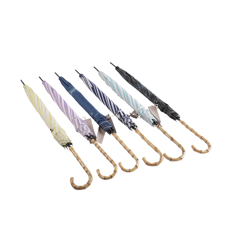 Pongé à rayures bleues pour jeunes avec parapluie droit enduit d'UV-0E6B0129