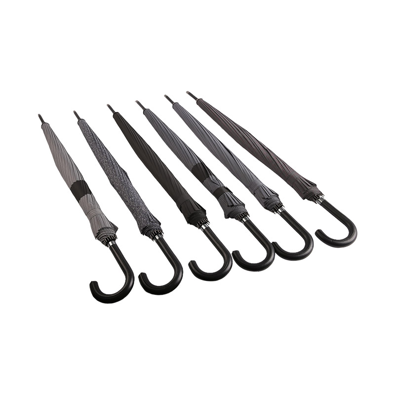 Parapluie droit en pongé facile à réparer de couleur café foncé-0E6B0318