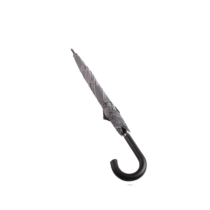 Parapluie Droit Pongé Carreaux Gris Foncé-0E6B0351