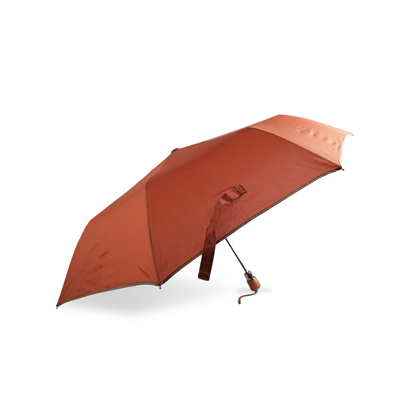 Parapluie triple pongé orange femme mûre-0E6B0481