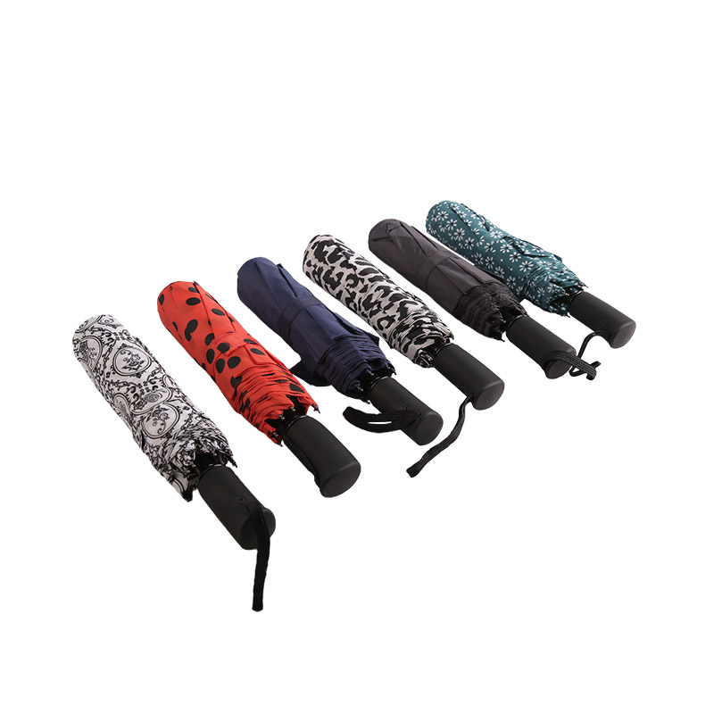 Parapluie triple pongé fleuri vert frais-0E6B0512