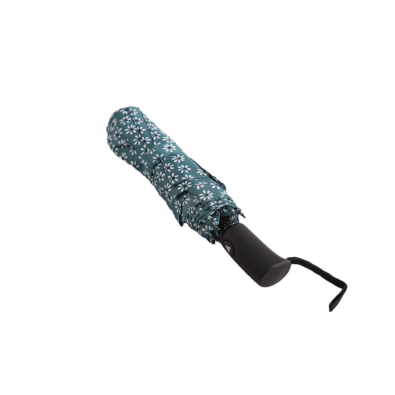 Parapluie triple pongé fleuri vert frais-0E6B0512