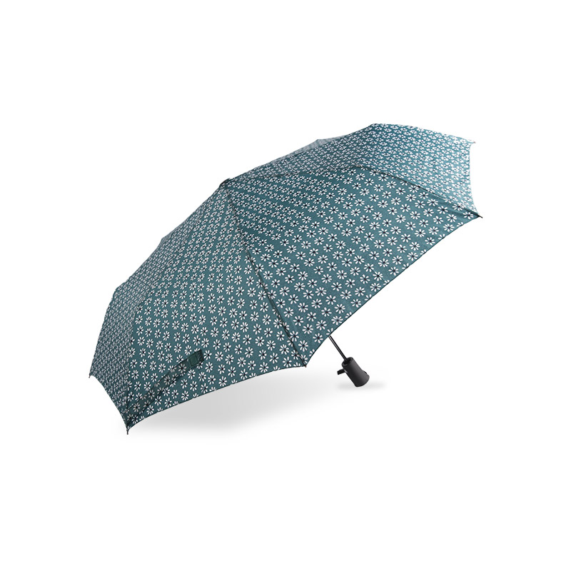 Parapluie triple pongé fleuri vert frais-0E6B0512