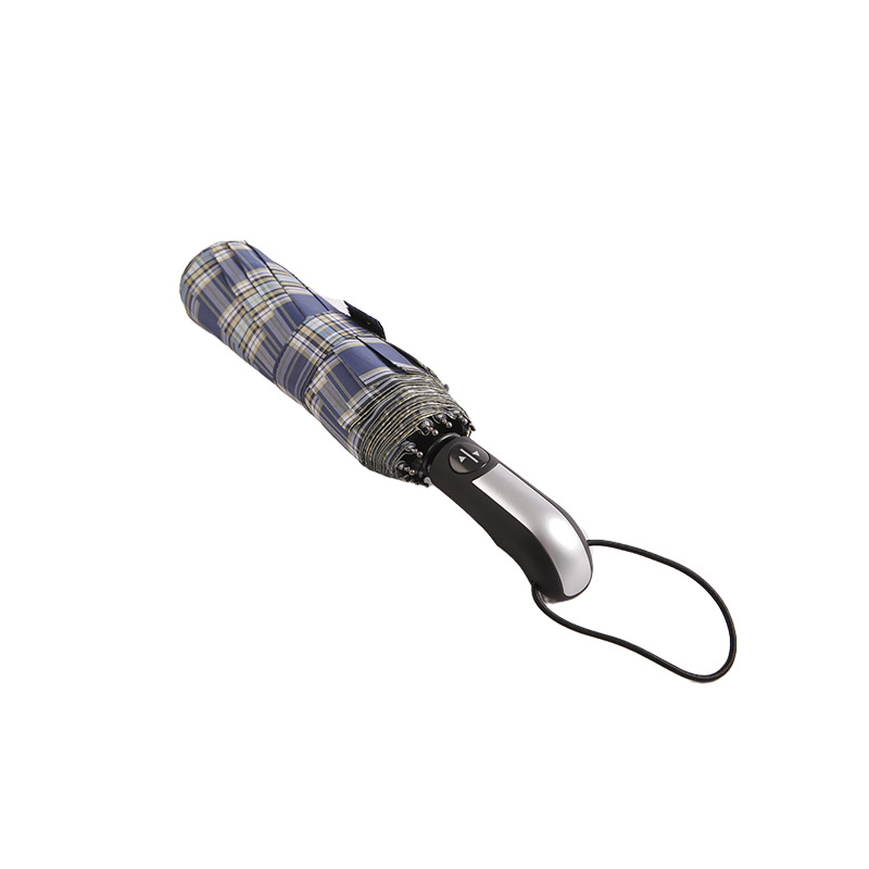 Parapluie triple pongé à rayures foncées-0E6B0533