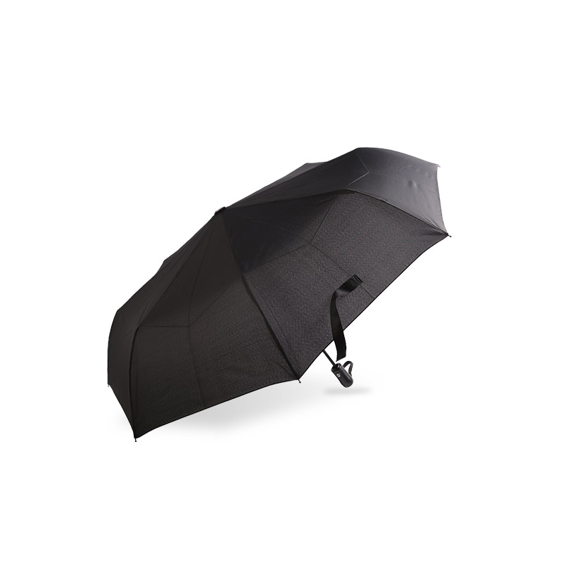Parapluie trois volets en pongé de style affaires noir pur-0E6B0542 Parapluie trois volets en pongé de style affaires noir pur-0E6B0542