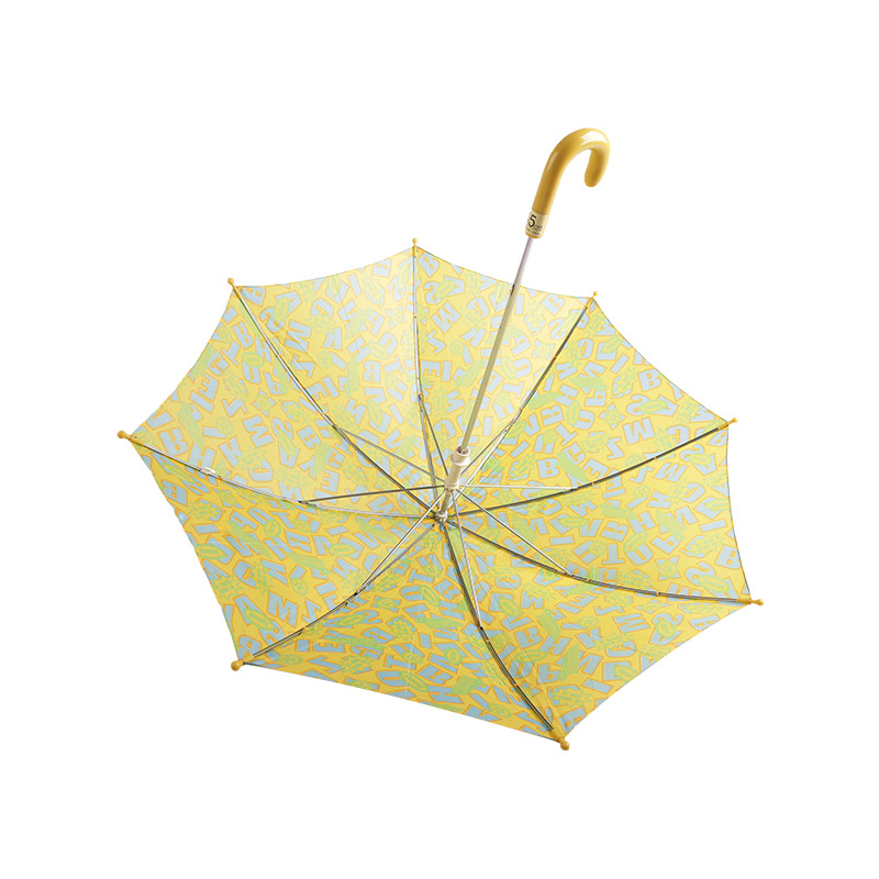 Parapluie enfant pongé alphabet jaune color block-0E6B0570